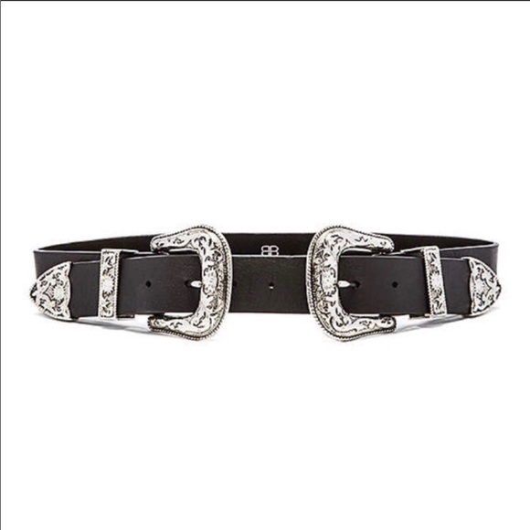 B-Low the Belt Accessories - B-low the belt black and silver buckle belt